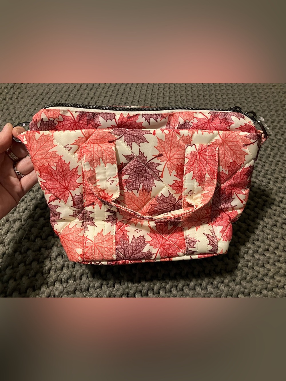NWT Lug Dory Mini Maple Leaf Print Bag - Picture 2 of 6